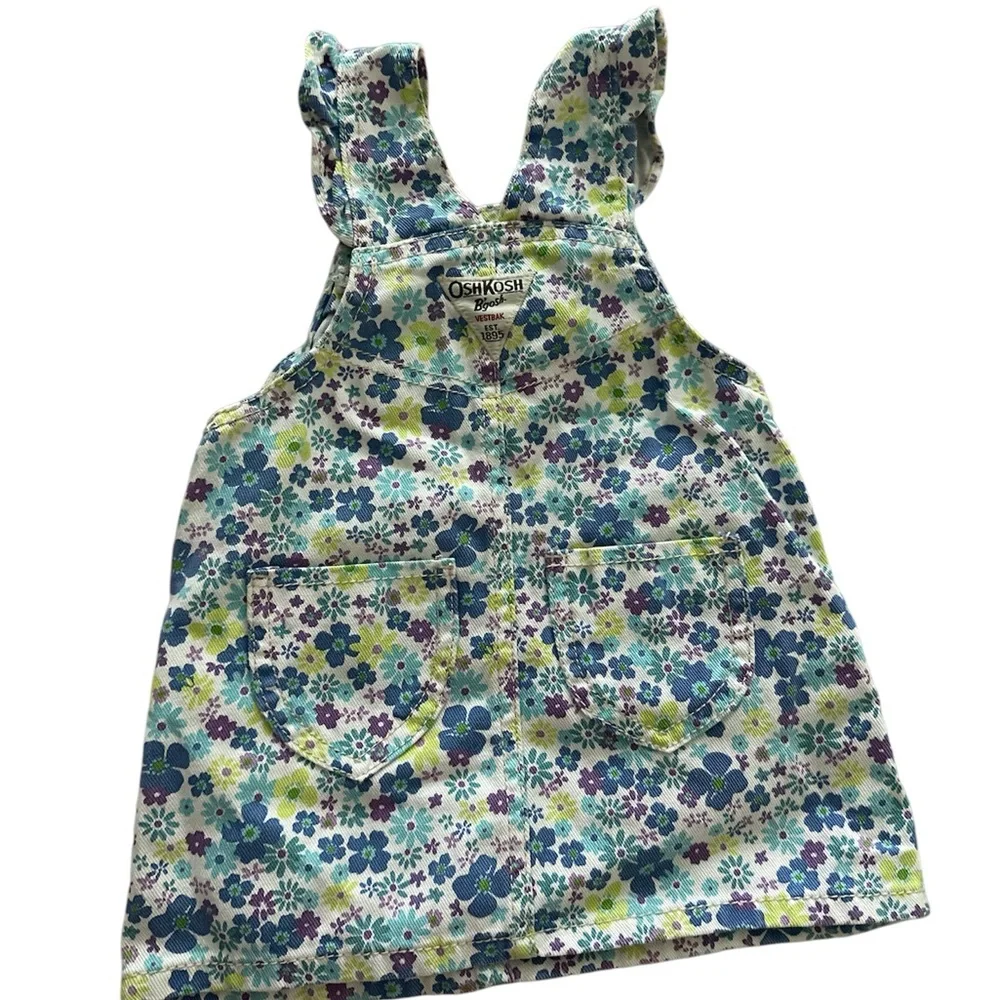 Vintage Oshkosh BGosh Vestback Overall Floral Dress